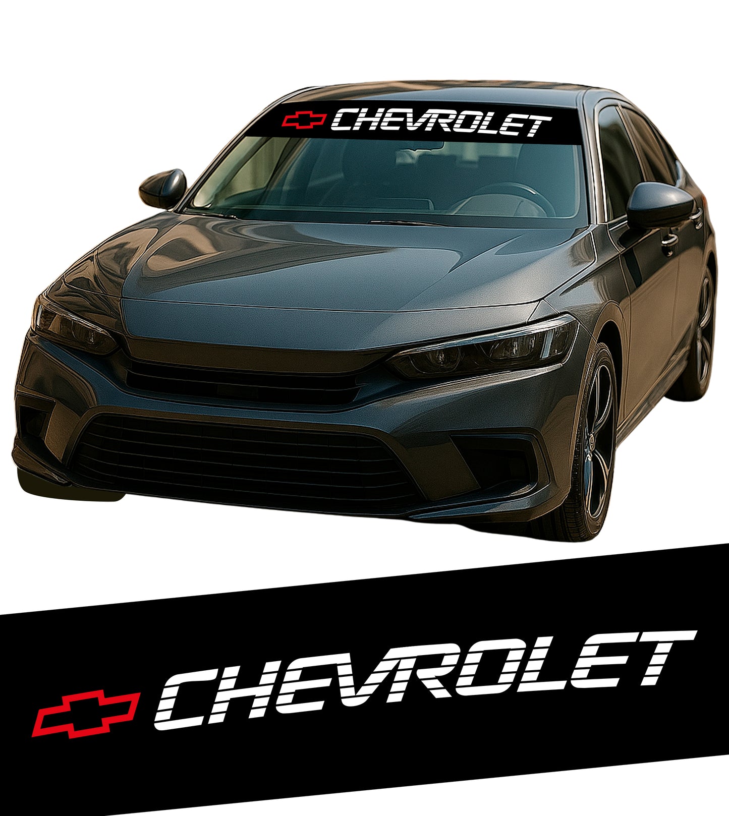 Calcomania Parabrisas Cubresol Compatible con Coche Chevrolet