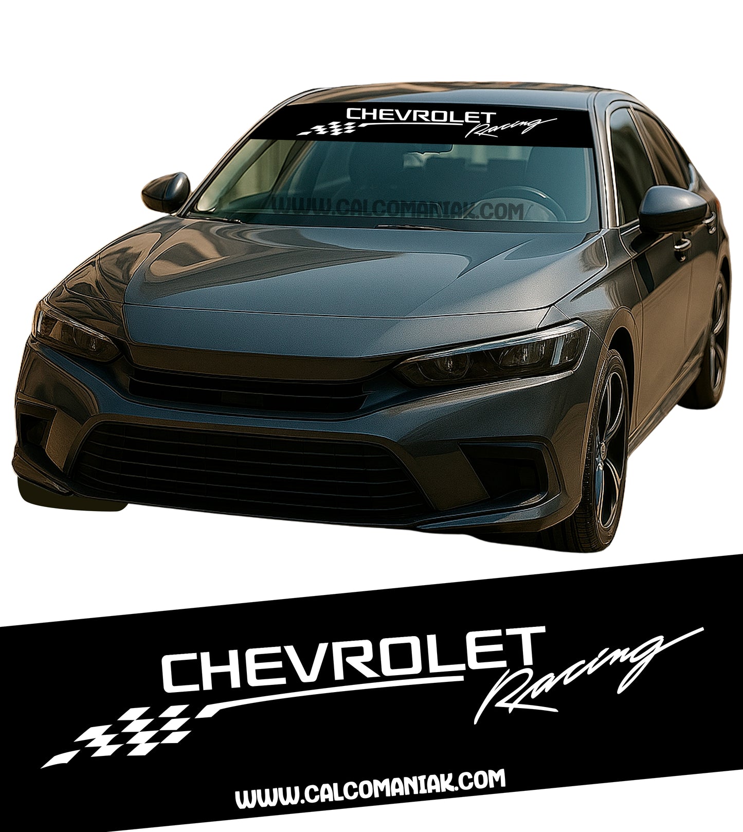 Calcomania Parabrisas Cubresol Compatible con Chevrolet Racing