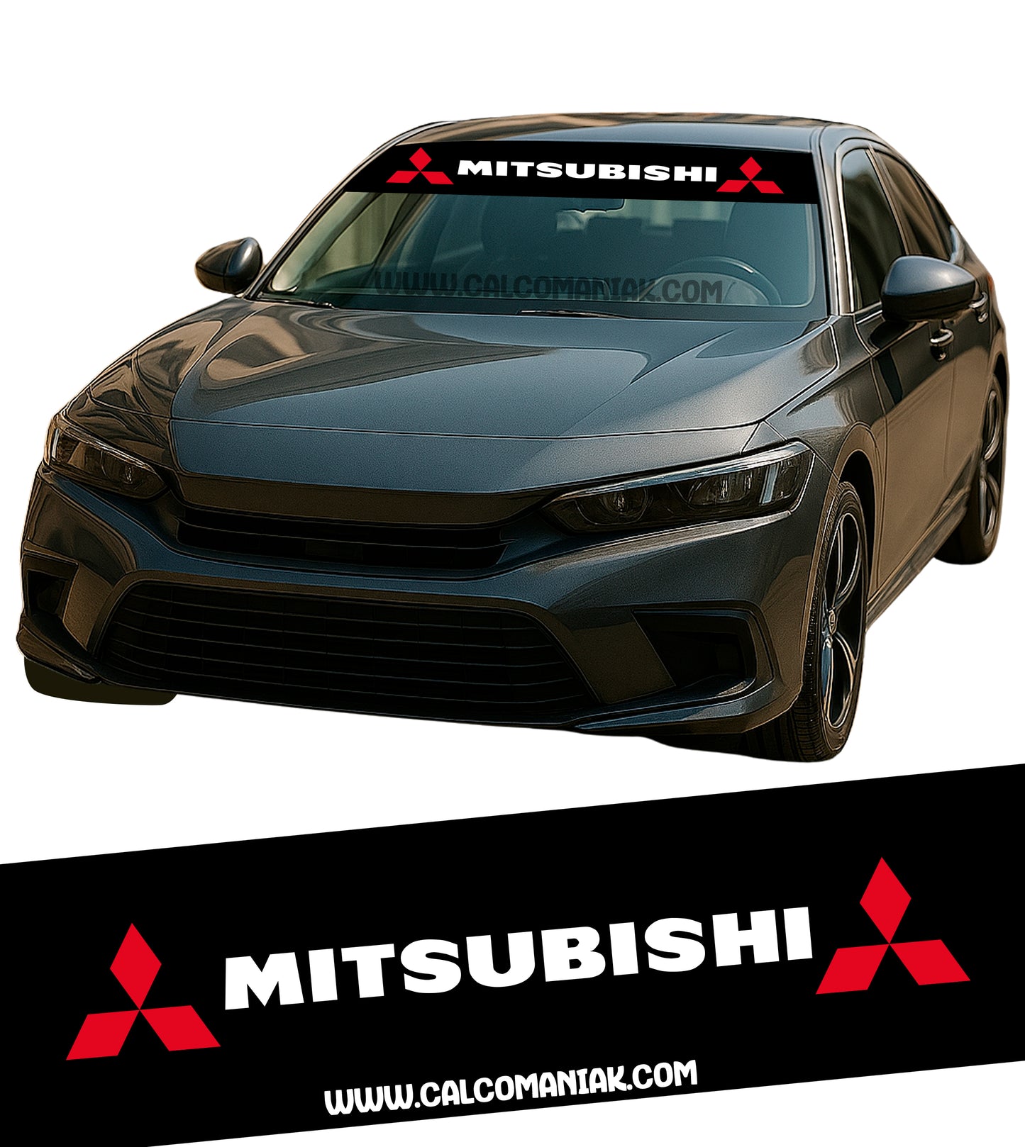 Calcomania Parabrisas Cubresol Compatible con Mitsubishi