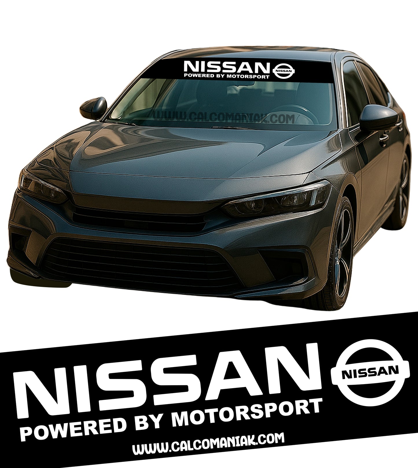 Calcomania Parabrisas Cubresol Compatible con Nissan powered