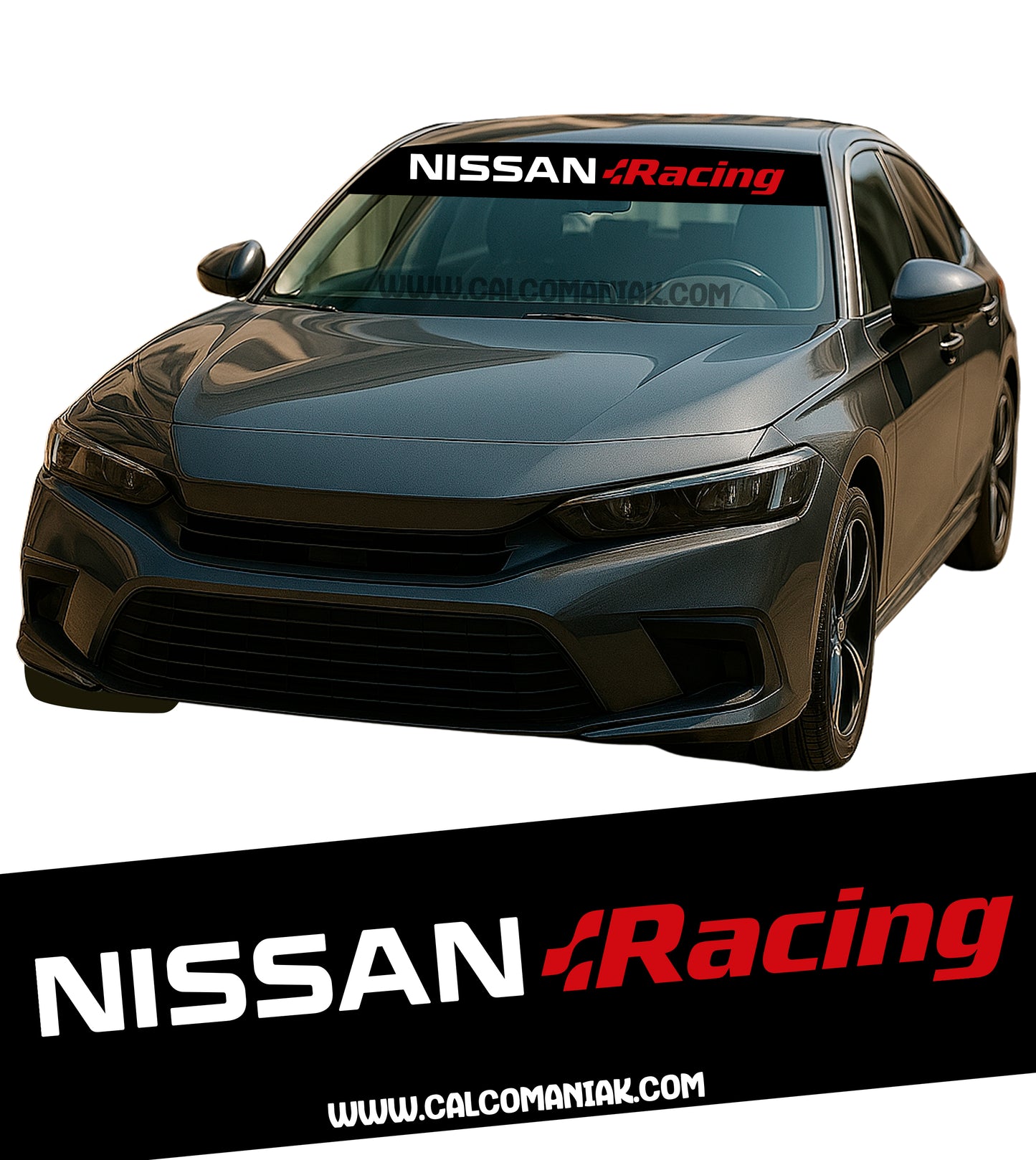 Calcomania Parabrisas Cubresol Compatible con Nissan Racing