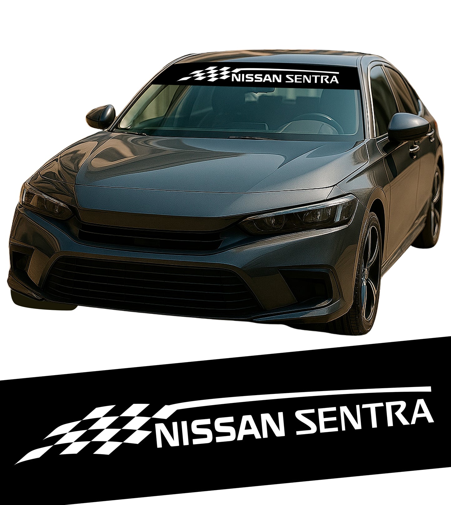 Calcomania Parabrisas Cubresol Compatible con Nissan sentra