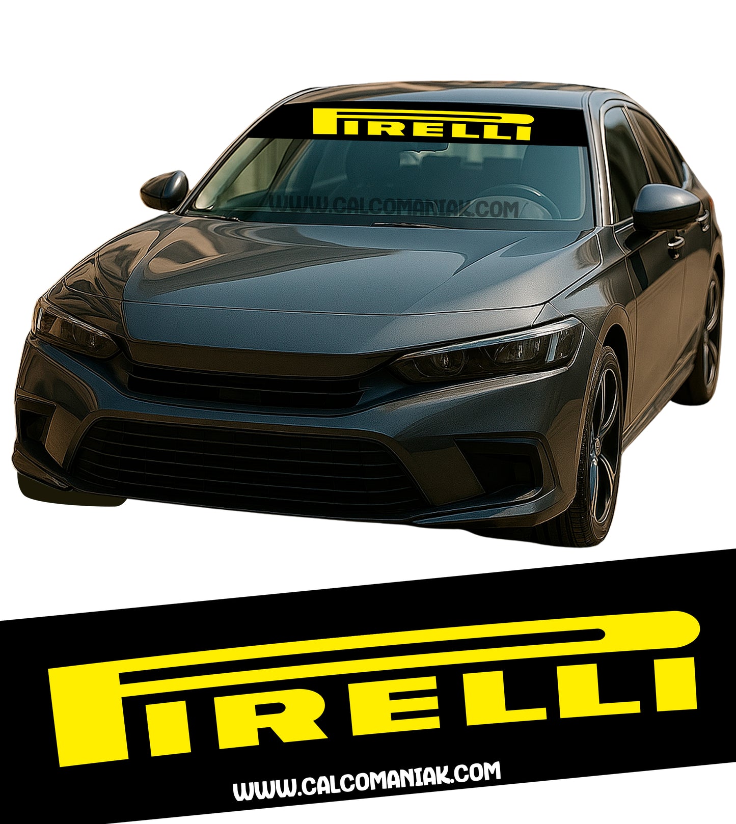 Calcomania Parabrisas Cubresol Compatible con Pirelli