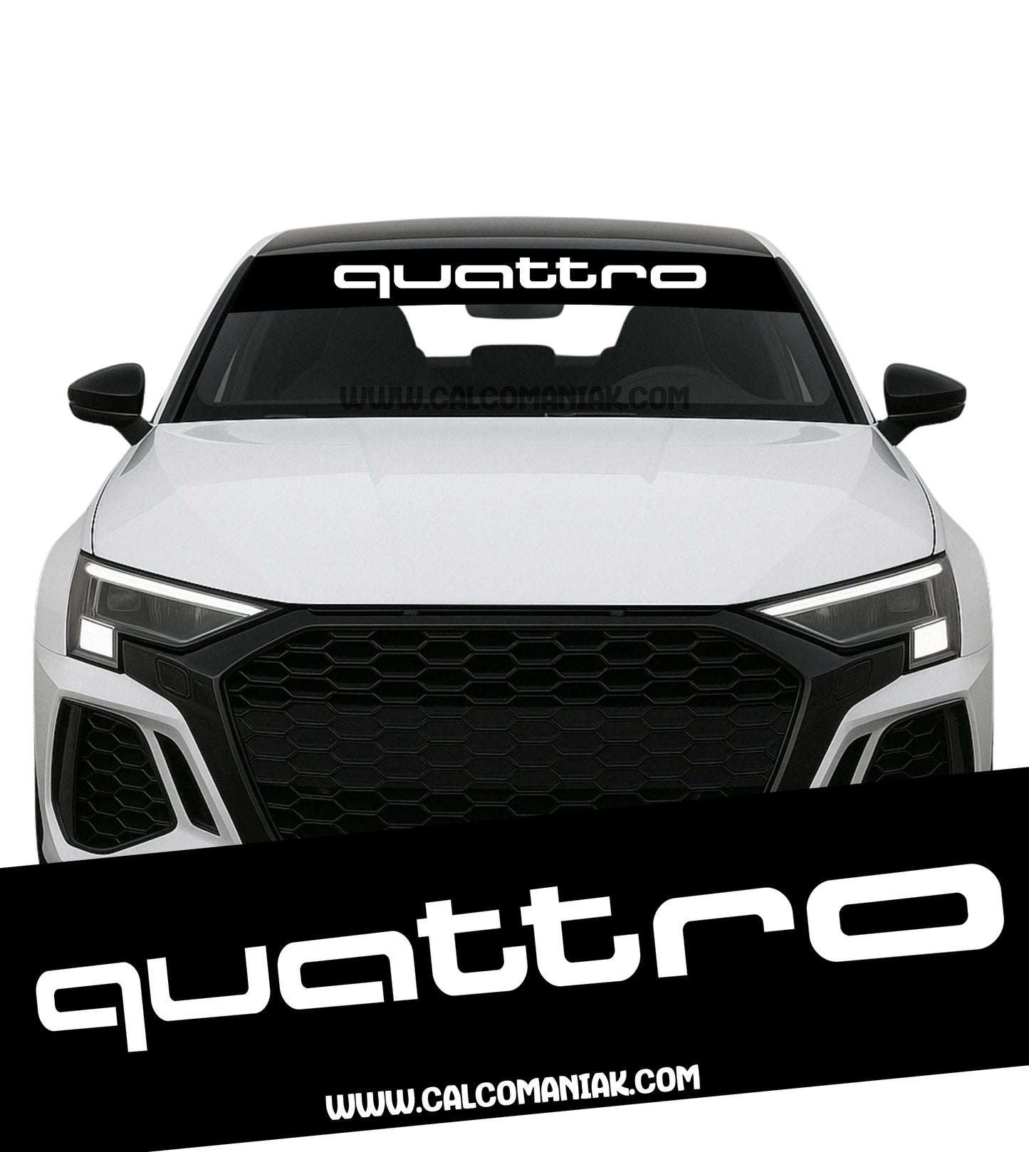 Calcomania Parabrisas Cubresol Compatible con Audi Quattro