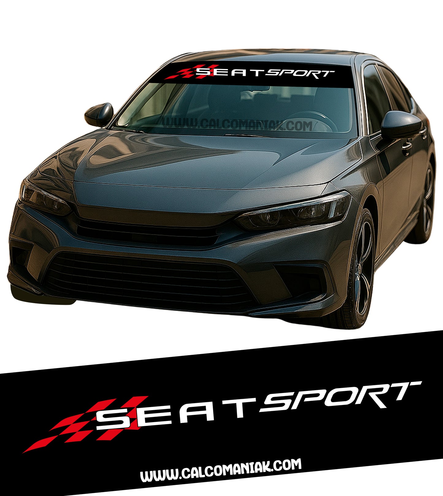 Calcomania Parabrisas Cubresol Compatible con Seat Sport