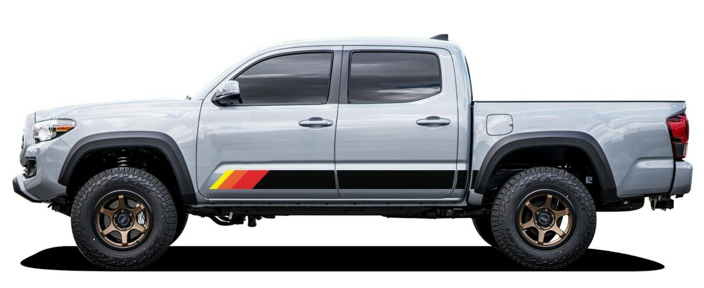 Calcomanias Costados Franja multicolo compatible con Toyota Tacoma