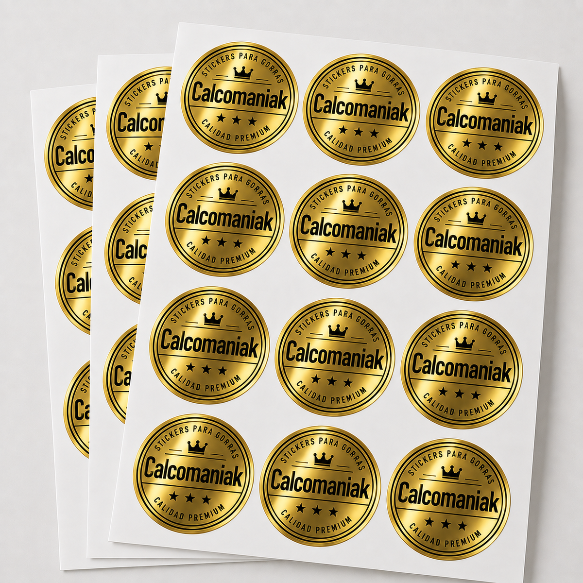 Calcomanías Metalizadas Oro para Gorra
