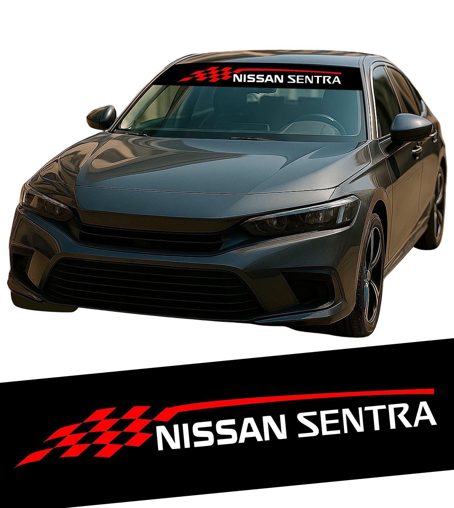 Calcomania Parabrisas Cubresol Compatible con Nissan sentra